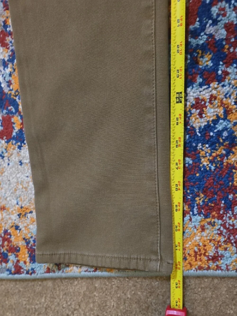 Weatherproof Vintage Men's Tan 5-Pocket Khaki Straight Leg Pants 34x34